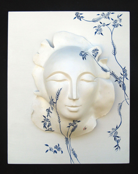 ceramic wall sculpture - Embroidered Memories #1